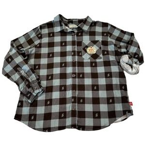 Magellan‎ Outdoors Shiner Shirt Women’s XL Blue Brown Plaid Flannel Long Sleeve